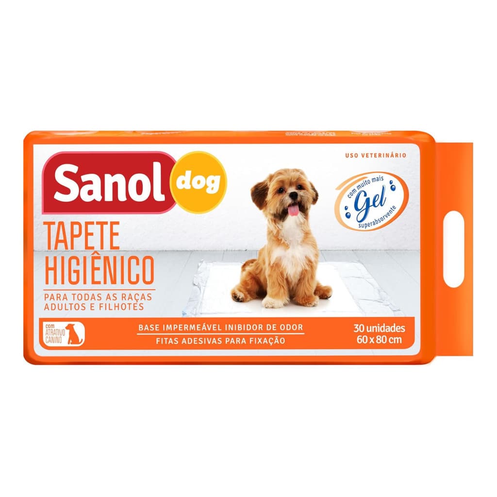 Tapete Higiênico Sanol Dog para Cães 30 Unidades 60x80cm
