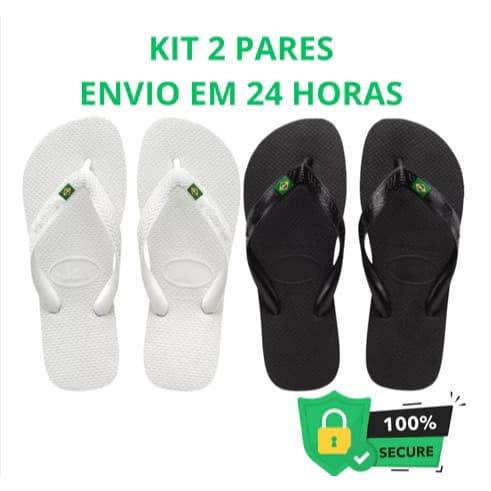 Kit Dois Pares Chinelo Havainas Da Bandeirinha Original Sandalia De Dedo Masculina Feminina