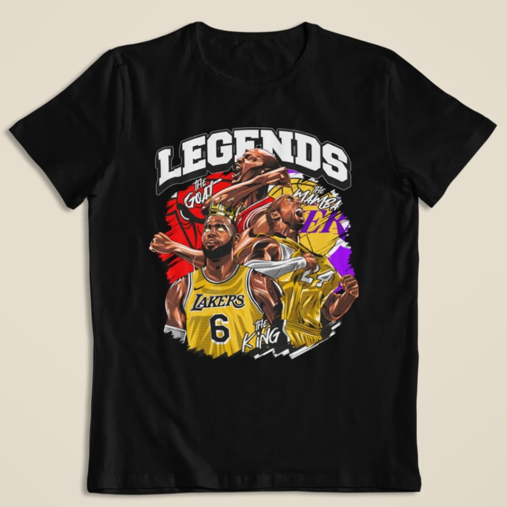 Camiseta Masculina Lakers Lendas do Basquete King Lebron James - Blusa 100% Algodão - Envio I