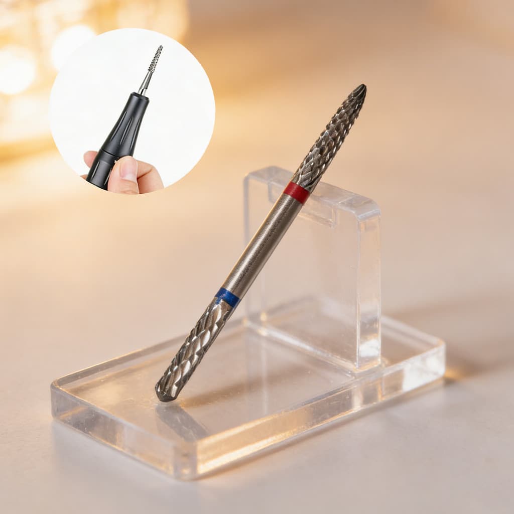 Broca Tungstênio Ponta Dupla 2 em 1 Lixa Alongamento Unha de Gel Small Flame Cone Umbrella Barrel Ball