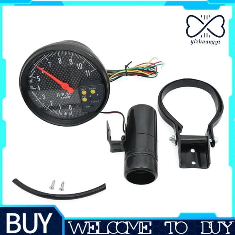 Medidor RPM 5 Polegadas 12V 7 Cores Retroiluminação Display Tacômetro Acessórios Para Instrumentos De Carro