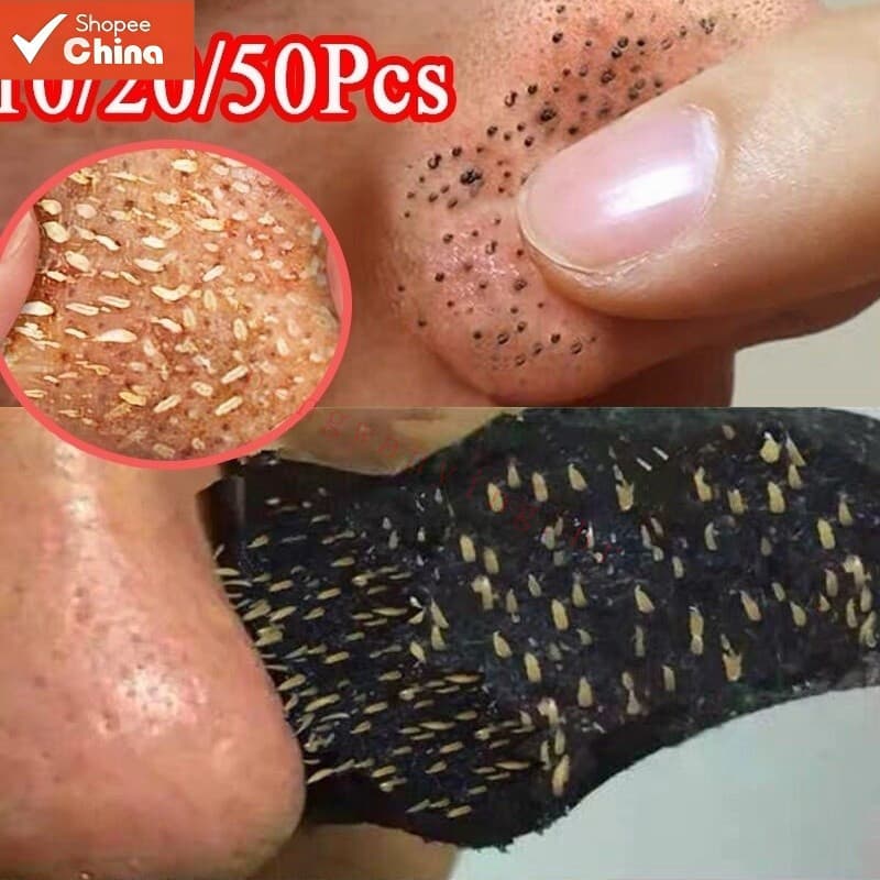 10 PSC Carvão De Bambu Limpeza Profunda Nariz Tira Cravo Facial Ponto Máscara Adesiva Cabeça Preta Acne T9CN