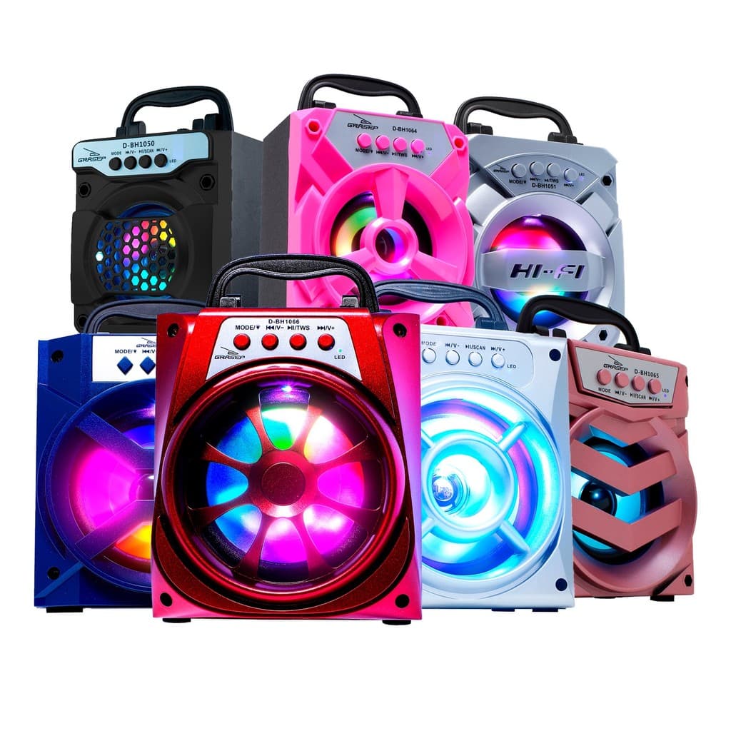 Caixa De Som Bluetooth Alto Falante Portátil RGB Fm Integrado TWS Suporte Celular Conexão P2 Pendrive Usb Mp3