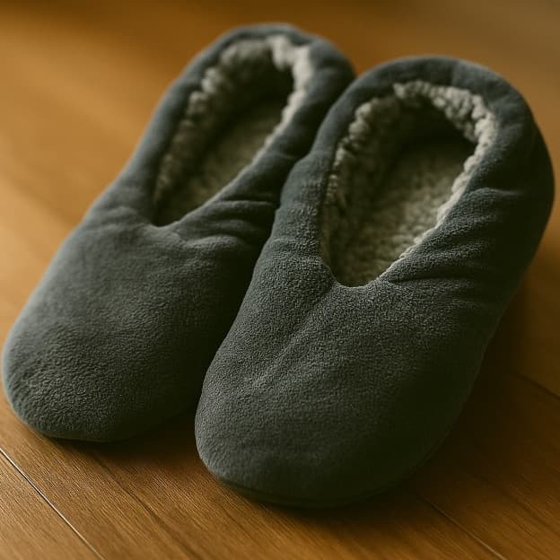 Pantufa Meia Forrada de Inverno Antiderrapante Quentinha Básica Cores Cinza ou Azul 104-MEN