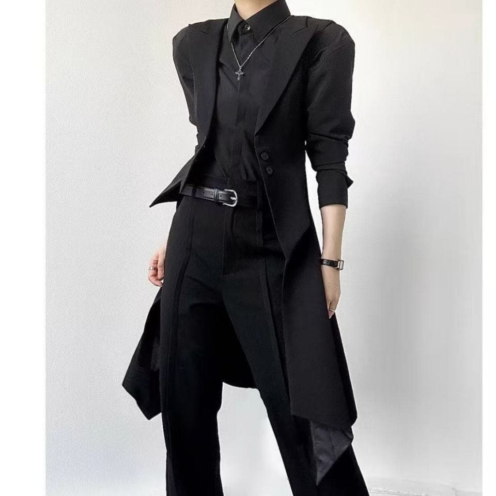 Novo Estilo de Terno de Alta Qualidade em Tons Neutros com Colete Longo, Camisa Slim Fit Sob Medida, Conjunto de Roupas 