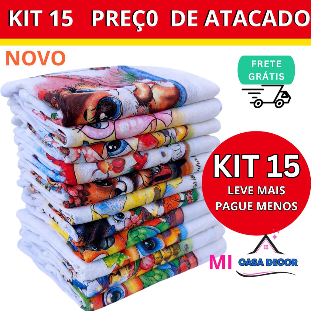 Kit Com 15 Panos De Pratos 35 x 60 Algodão Preço Baixo