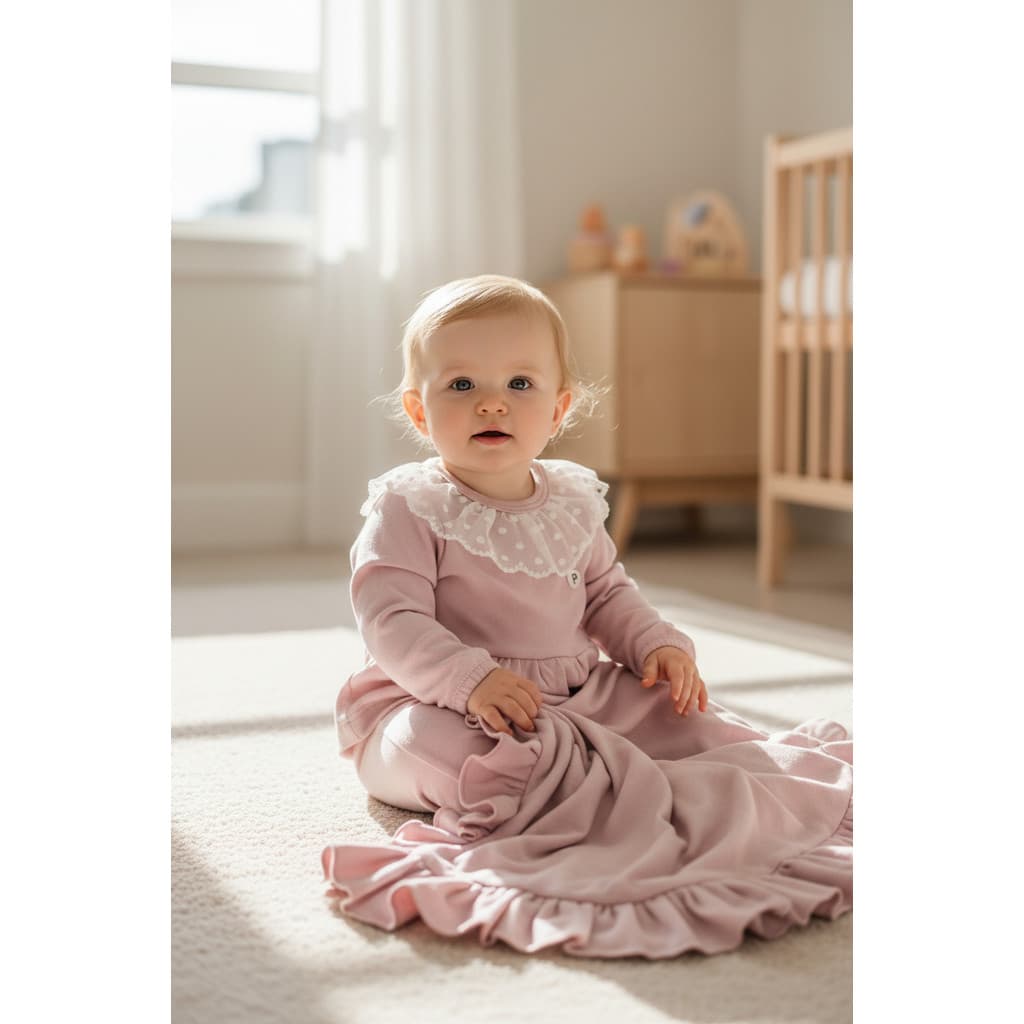 conjunto de Menina Com Manta Babados