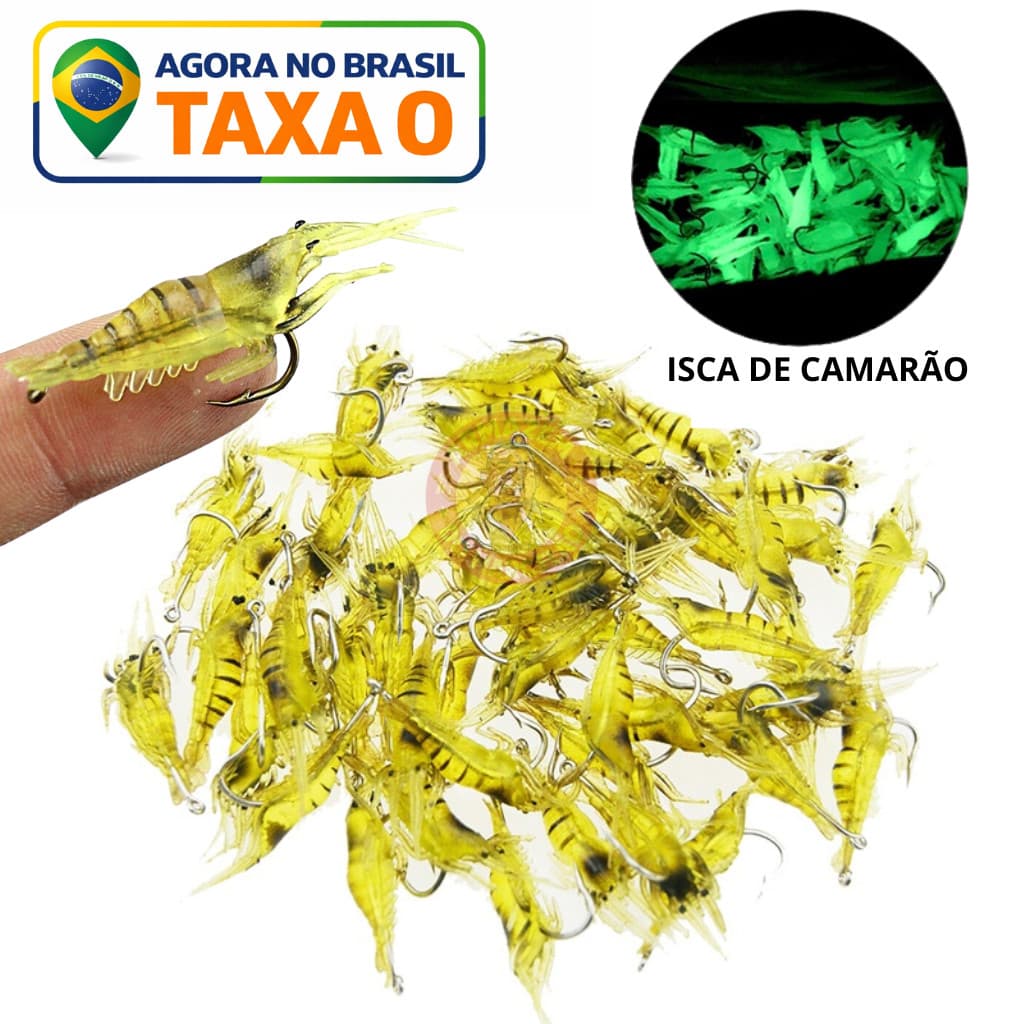 Isca De Pesca De 4cm Macia Luminosa Para Camarão Com Anzol Contas Giratórias De Artificial De Silicone Brilhante Água