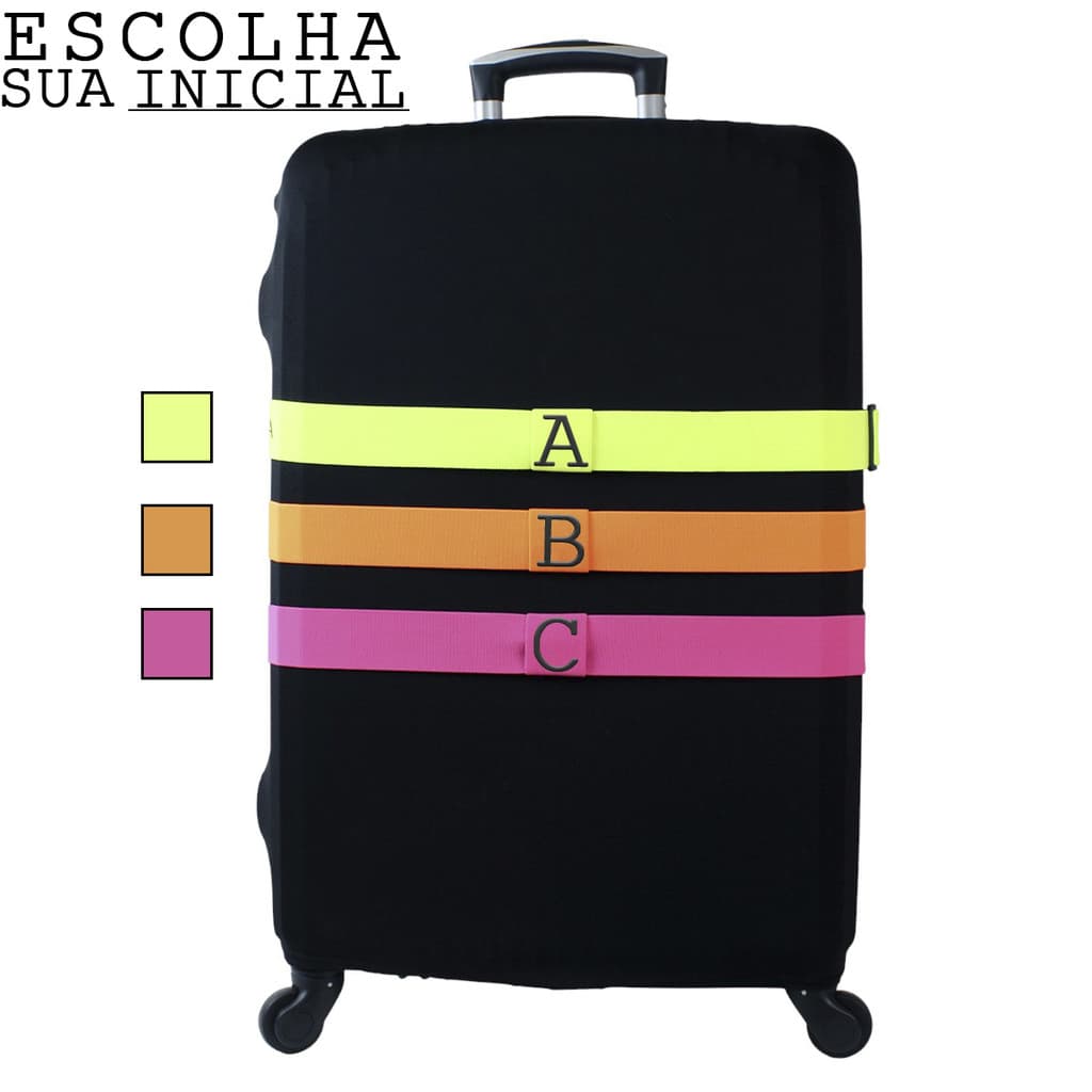 Cinta Neon para Mala Personalizada com Inicial do Nome Proteção Extra