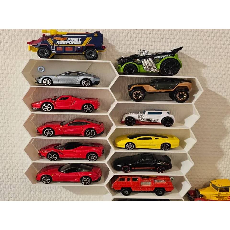 Suporte de parede P/ 10 carrinho hotweels Colmeia