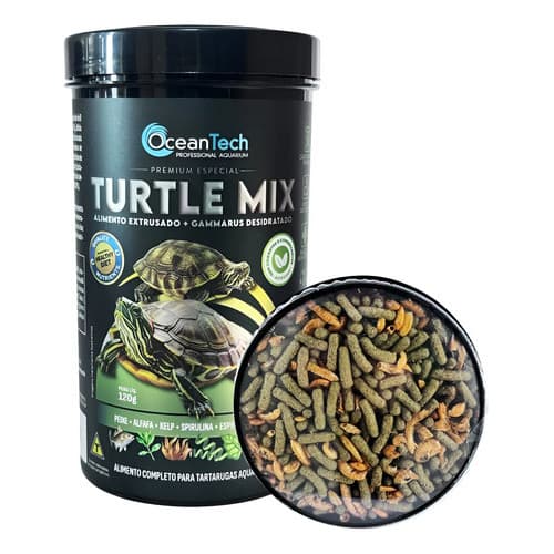 Ração Turtle Mix 120g Tartaruga Terrário Oceantech Nutrição