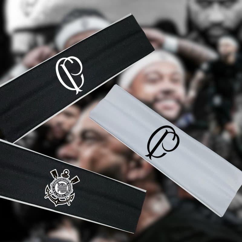 Faixa/Testeira Corinthians Modelos Estampados - Preto e Branco - Testeiras Esportivas - Timão