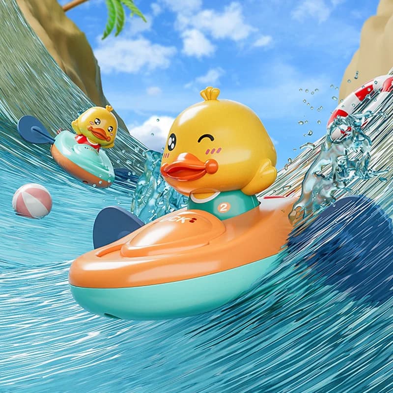 Brinquedo de Banho Pato a Corda (Wind-Up) – Diversão para Bebês e Crianças