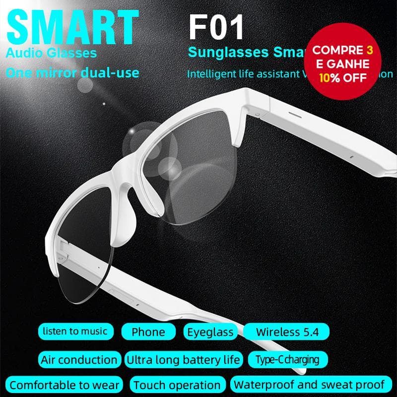  Novos Óculos de Sol Bluetooth com Chamada de Voz, Reprodução de Música, Qualidade Sonora HiFi, Resistentes a UV, à