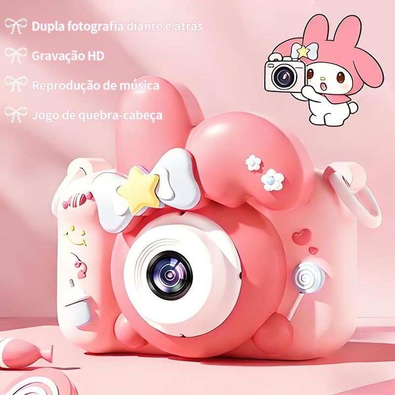 Câmera Infantil Digital HD com Dupla Câmera + Cartão SD Incluso | Filmadora e Máquina Fotográfica que Tira Fotos de Verd