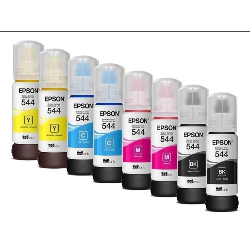 Kit 08 Refis De Tinta T544 para impressora  L3110 L3250 L3150 - Combo original