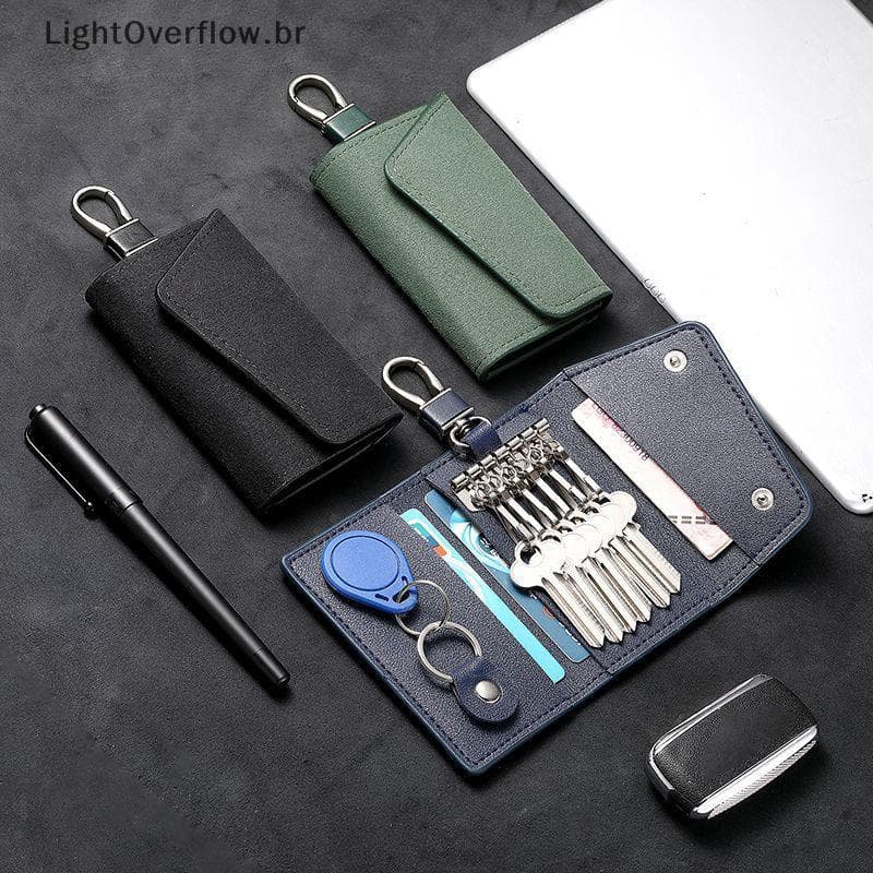 LOF Bolsa Para Chaveiro De Couro Genuíno , Masculina , Feminina , Porta-Chaves , Organizadora Chave De Carro , Simples ,