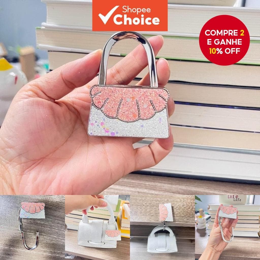  Organizador de Pasta Boho com Renda | Gancho de Mesa para Bolsas e Carteiras de Liga de Zinco