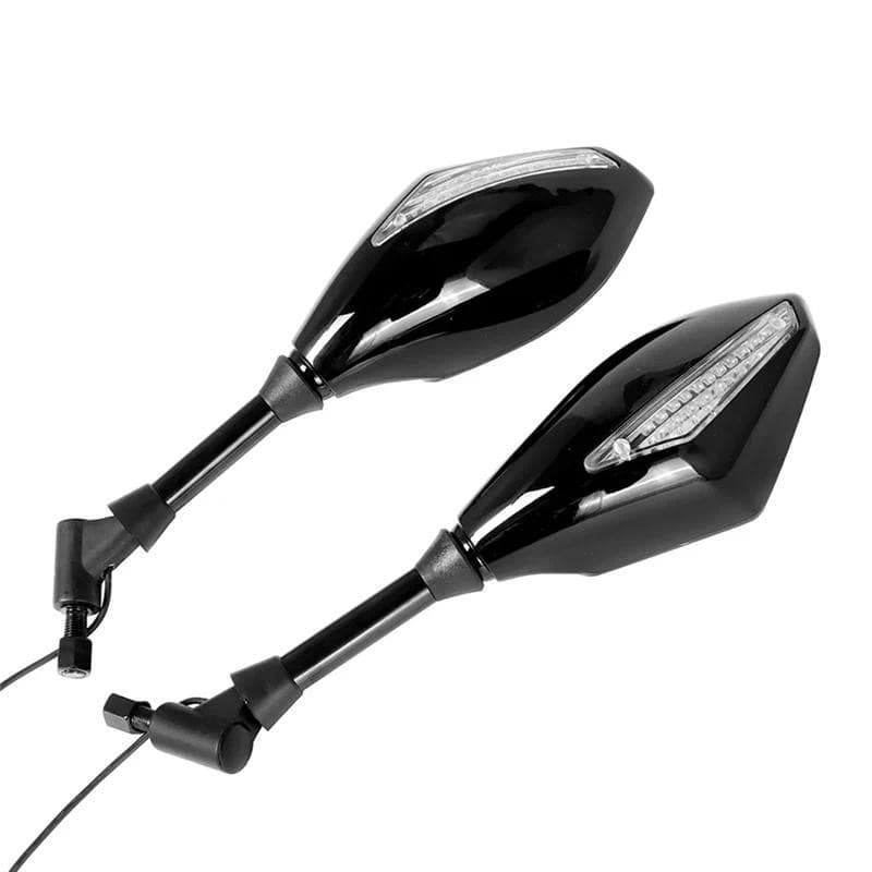 Espelho Retrovisor Universal Modificado Para Motocicleta , 10Mm , Com Luz De Seta , LED , Lateral