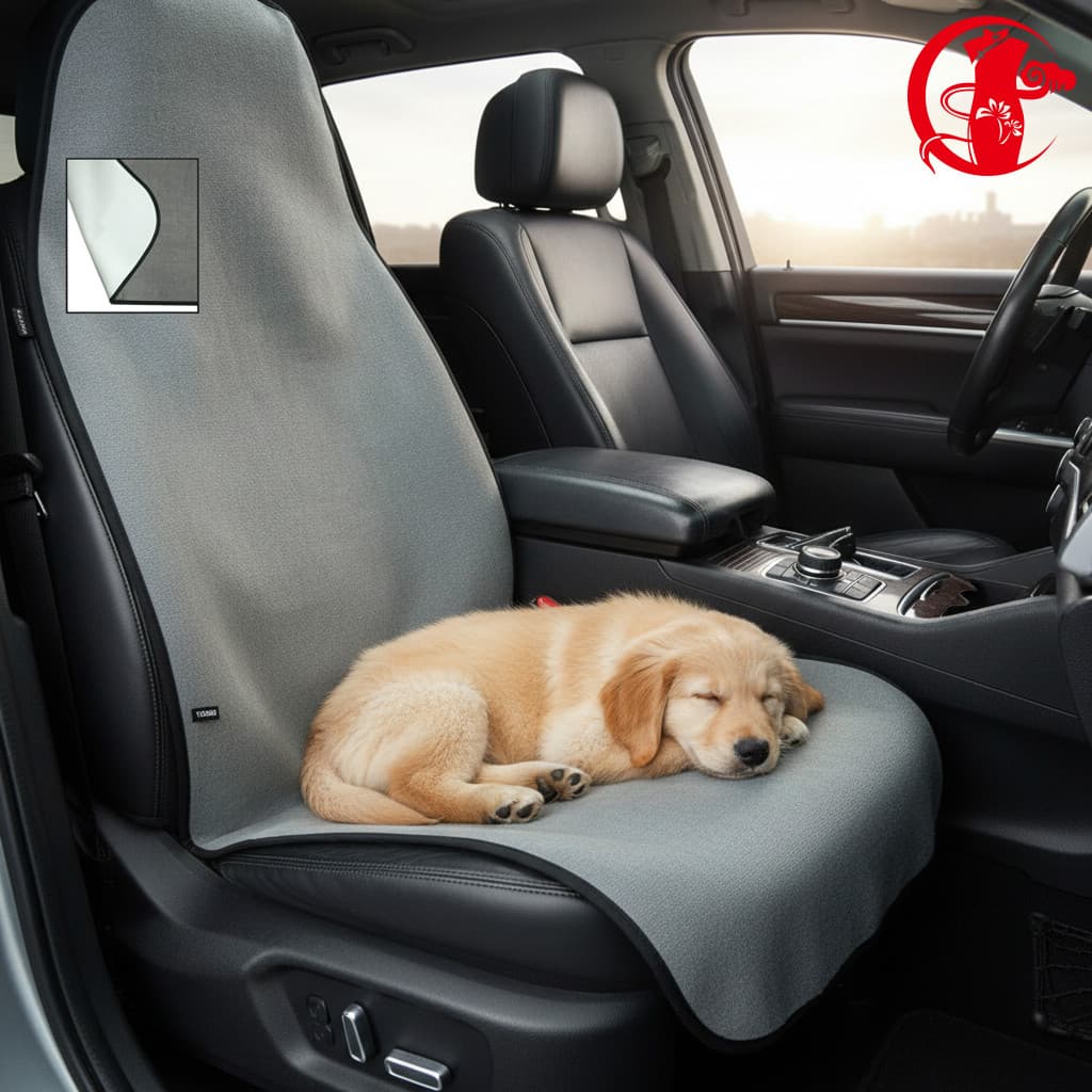 Capa De Assento De Carro À Prova D'água , Tapete Para Animais De Estimação Com Toalha Inferior De EVA , Almofada De Prai