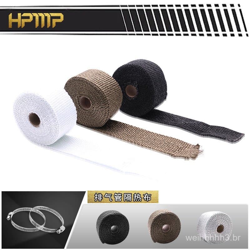 Cinto de isolamento térmico preto plantain pano titânio ouro tubo de escape da motocicleta isolamento térmico Anti-s