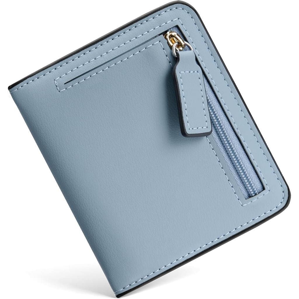 Carteira Feminina Compacta de Couro Slim da Toughergun com Proteção RFID, Mini Carteira Dobrável com Janela Transparente