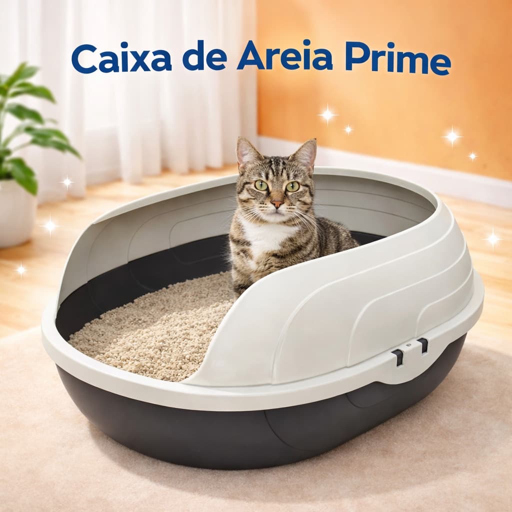 Caixa de Areia Sanitária Bandeja Higiênica Prime Pet Com arco para Gatos Petshop