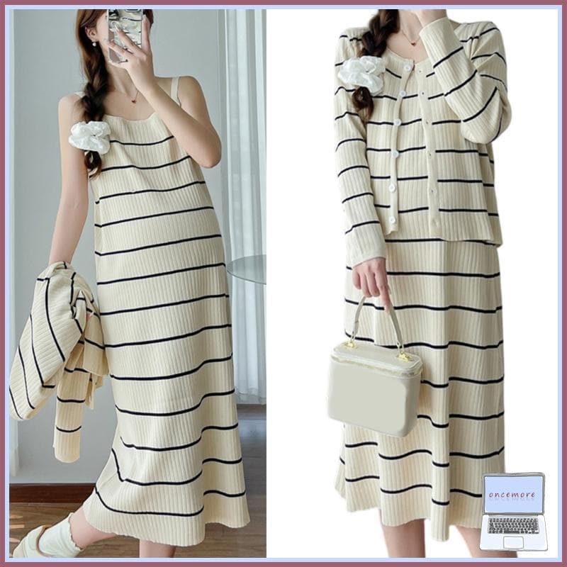 Uma Vez Roupas Cardigans Malha Vestido Longo Cardigan Botão Para Maternidade