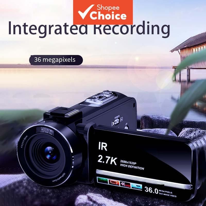  Câmera de Vídeo Digital 2.7K HD 36MP Foto Tela sensível ao toque 3 Zoom 16X 32GB SD