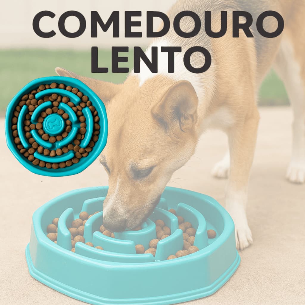 Comedouro Lento Educador Interativo de Plástico para Cachorro Anti-Stress