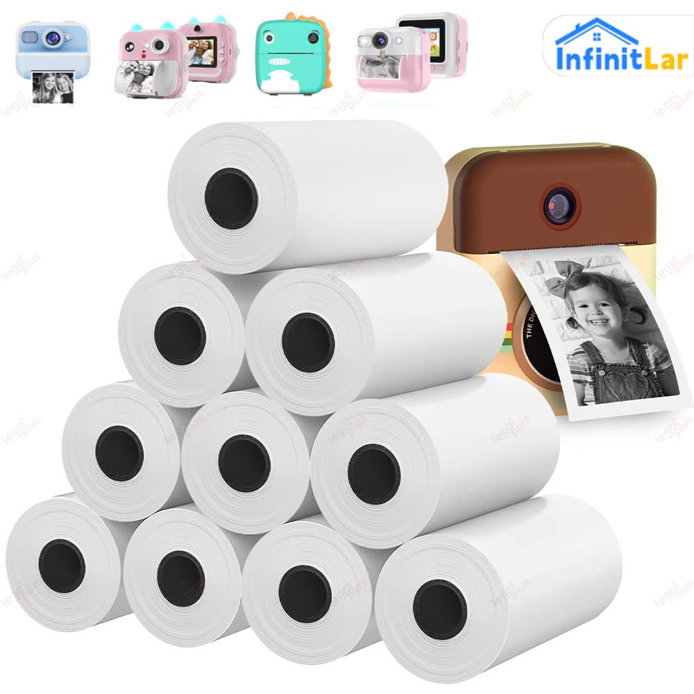Refil de Papel Térmico Kit 30 Bobinas - Compatível com Mini Impressora e Câmera Instantânea