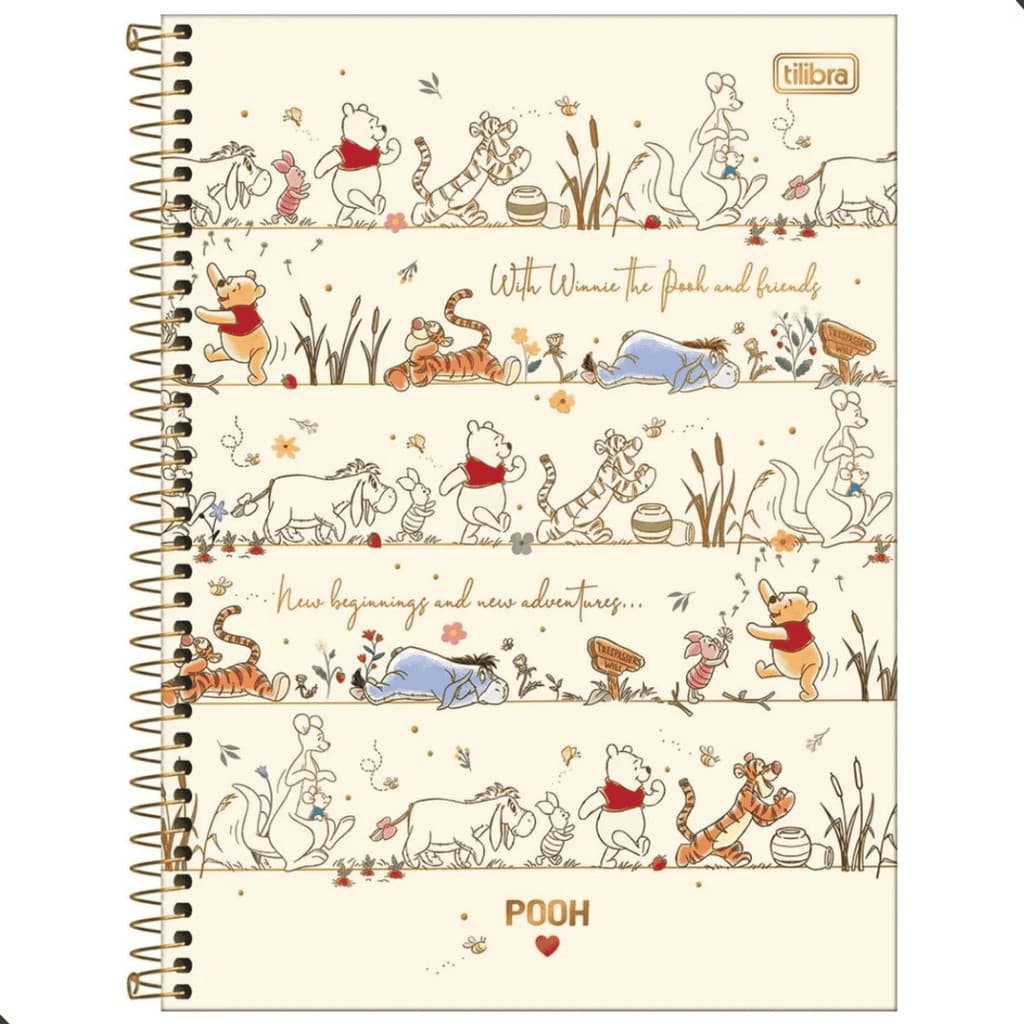 Caderno Pooh Maison Universitário Tilibra 160 Folhas 10 Matérias