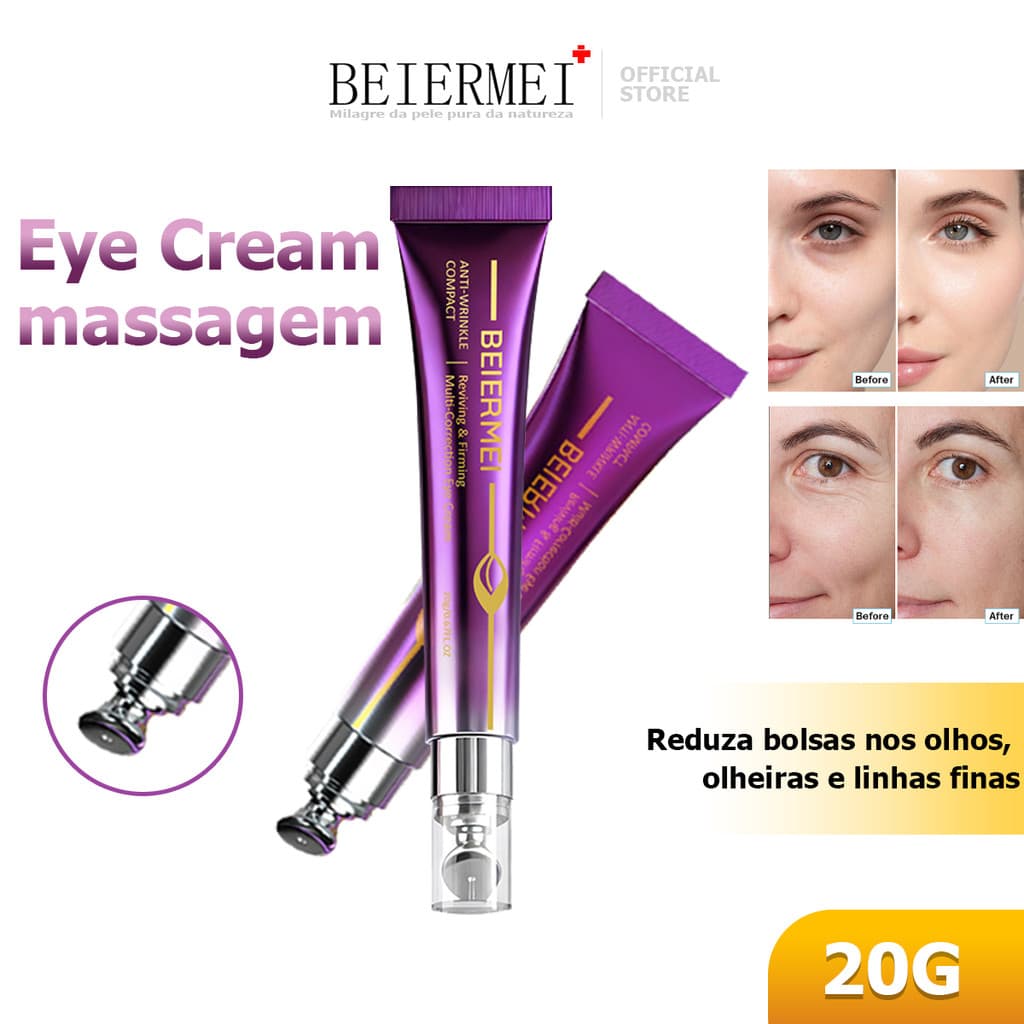 Beiermei.br Creme massageador para os olhos, antirrugas, reafirmante, suavizante de rugas, clareador de olheiras