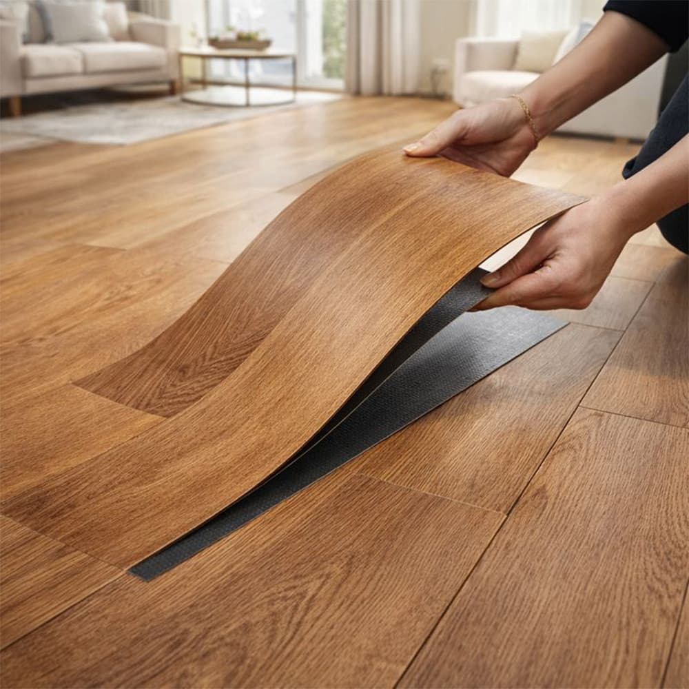 Piso Vinílico Revestimento de Chão Madeira Autocolante Lavável ate 5m²