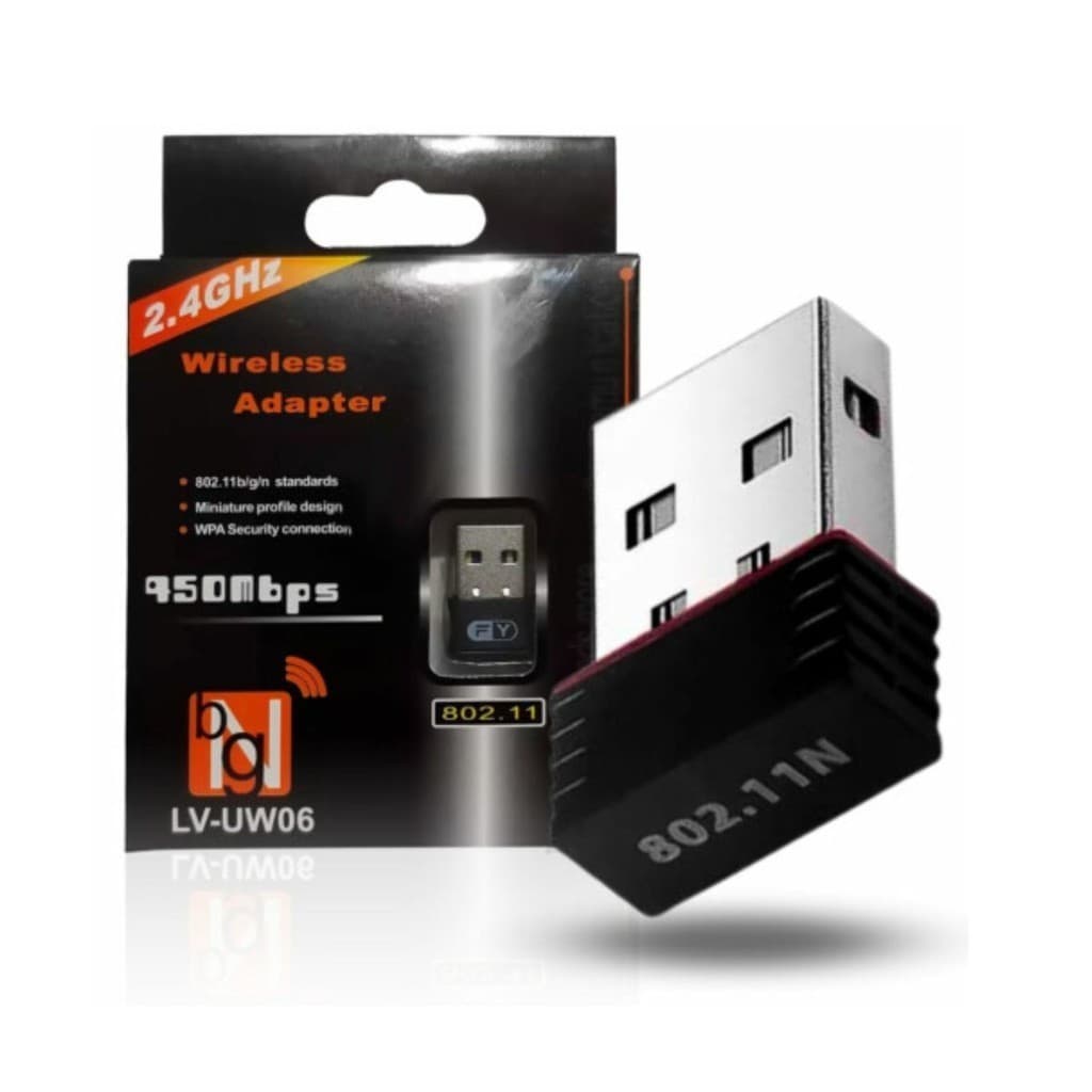 Adaptador USB 2.0 Wireless WiFi 950Mbps Mini/ Alta Velocidade/ Conexão Rápida e Estável Para PC e Notebook - WYL