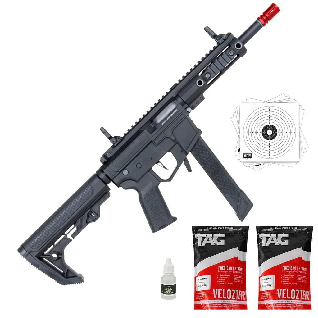Airsoft M4 Sa-Fx01 AEG 6mm Gatilho Eletronico 300fps + BBs