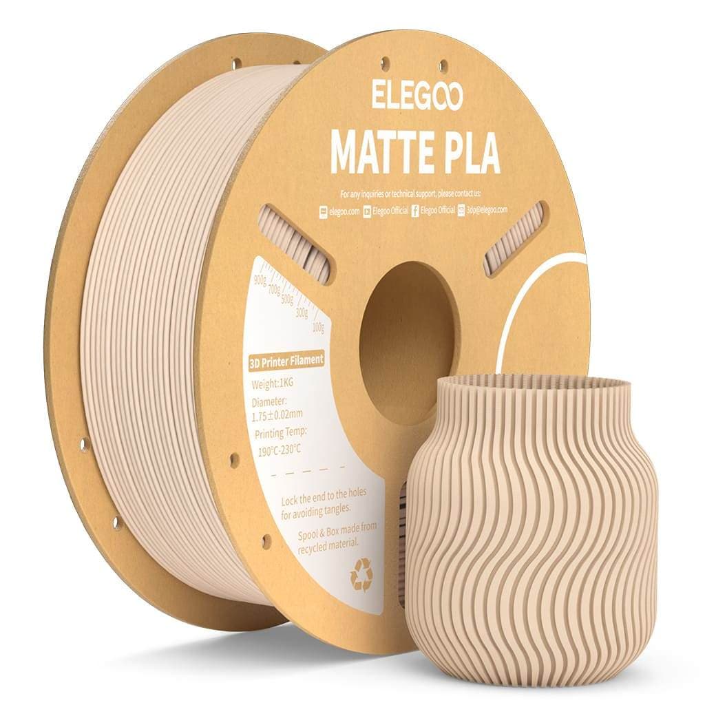 Filamento Elegoo PLA MATTE 1.75mm 1Kg Bege