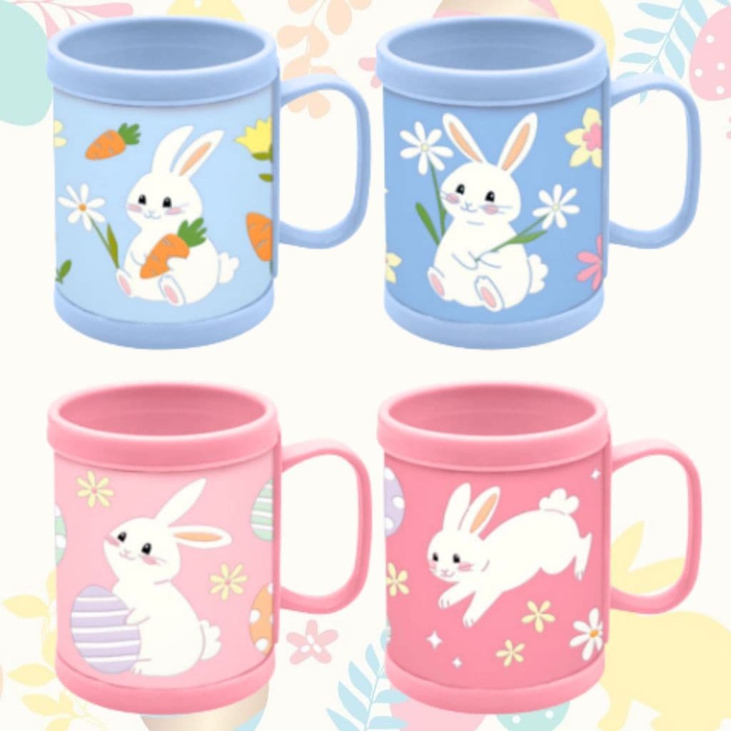 Kit 4 Canecas de Páscoa de Plástico 320ml Decoração Infantil