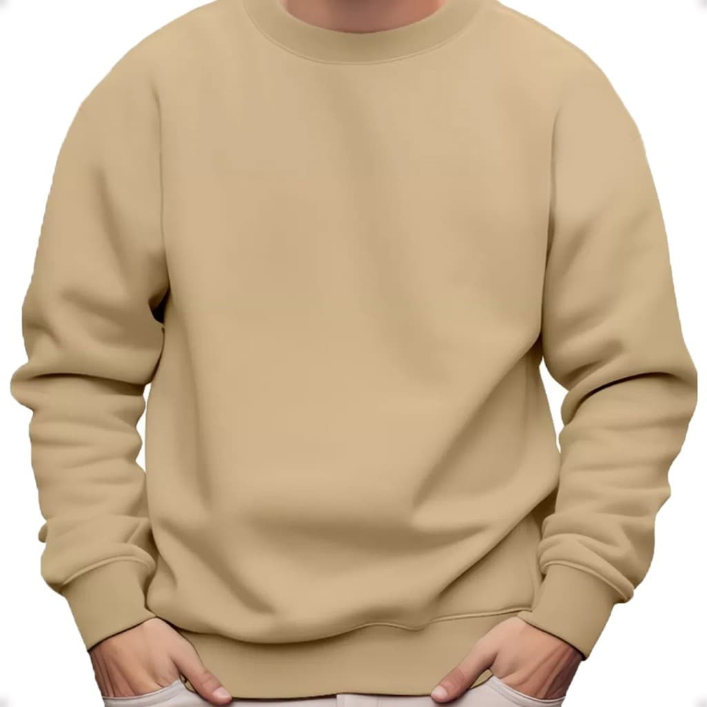 Moletom Gola Redonda Unissex Blusa De Frio Careca Casaco Feminino Masculino Flanelado Sem Estampa Algodão