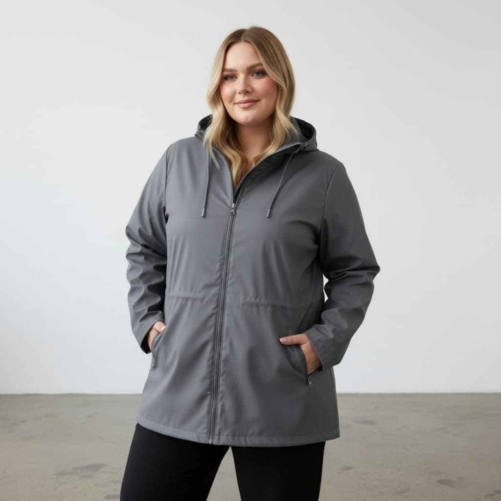 Jaqueta Parka Feminina Safira Forrada Plus Size Cintura Ajustável c/Capuz Removível