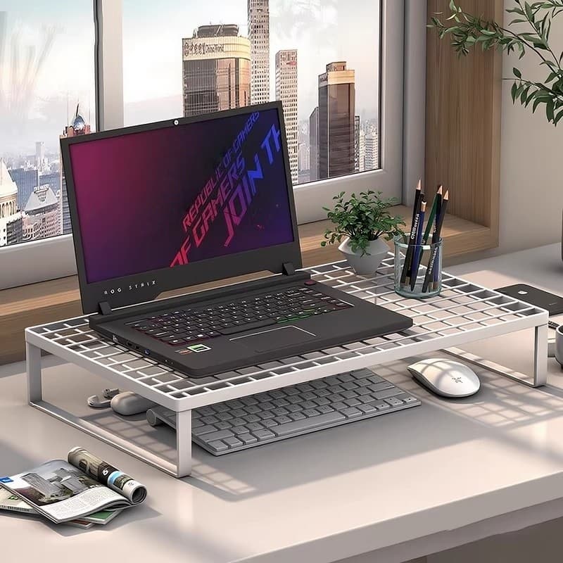 Notebook gelo branco suporte do computador churrasco rack Base de refrigeração rack suporte rack Desktop aumentando mesa
