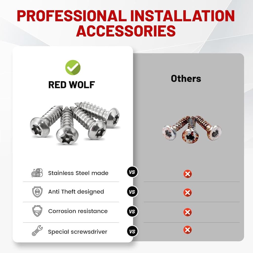 Quadros De Placa De Licença Com Conjunto De Parafusos À Prova De Ferrugem Suporte De Etiqueta De Carro De Aço Durável Un