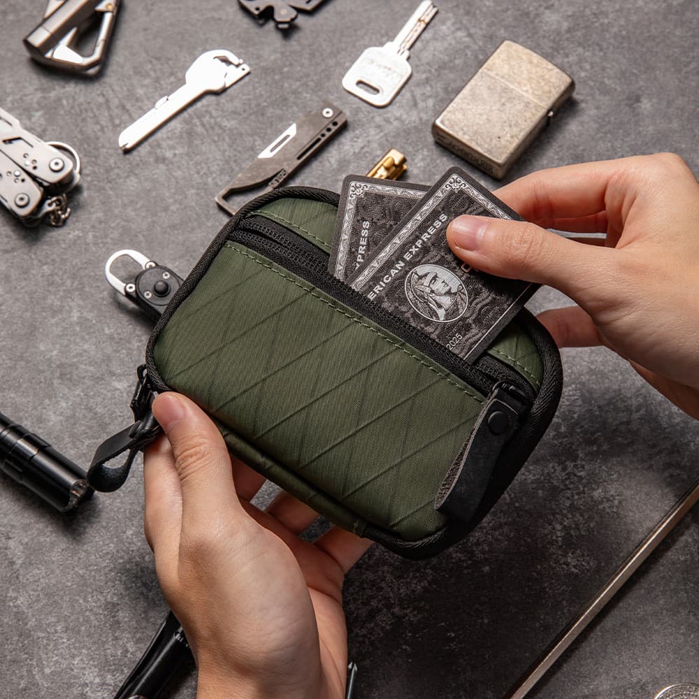 Cross-Border ao ar livre xpac tecido repelente de água EDC ferramenta saco de armazenamento documento titular do cartão 