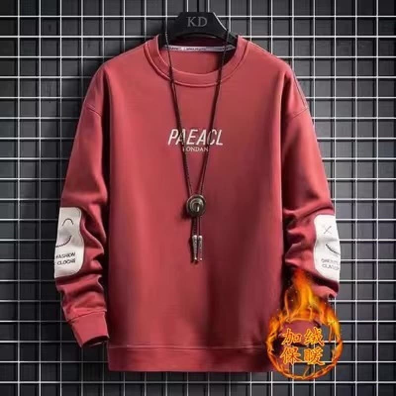 Liberação Pick-up vazamento em torno do pescoço moletom masculino outono inverno estilo rua Wear solto velo engrossado B