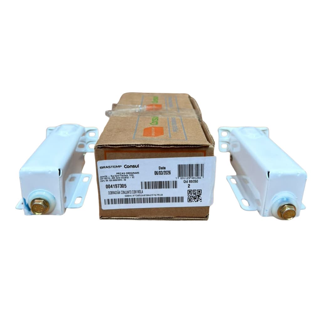 Kit 2 Dobradiças C/ Mola da Tampa Porta Freezer Horizontal Original Consul Cha53 Cha22 Cha31 4197305