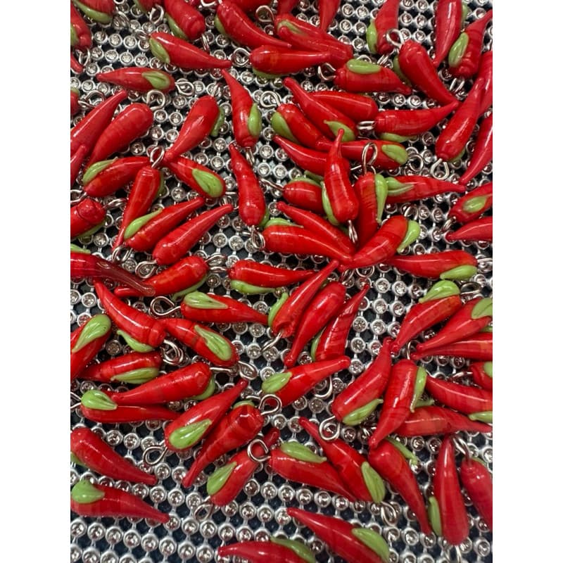 Pingente pimenta 20 mm em vidro -10 unid