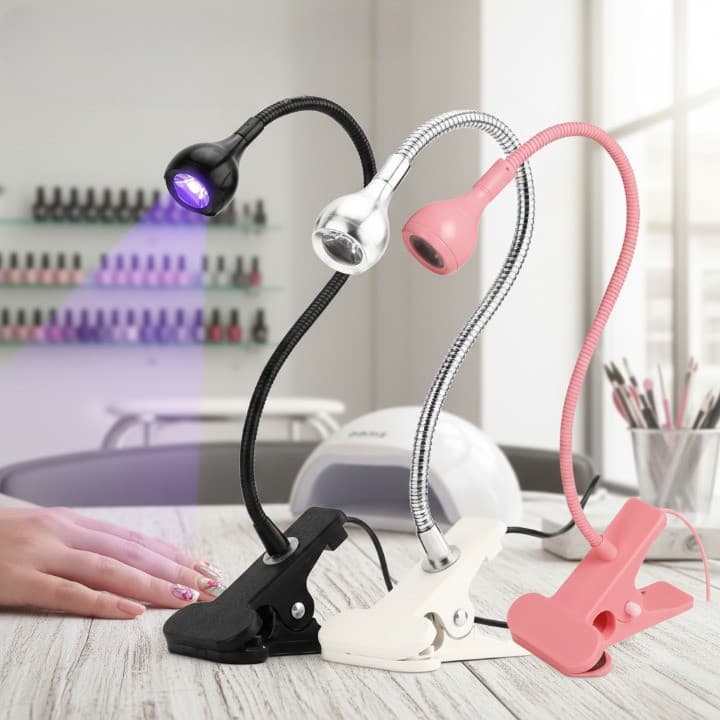 Lâmpada LED UV USB para Unhas de Mesa Mini Portátil com Clipe Flexível para Manicure