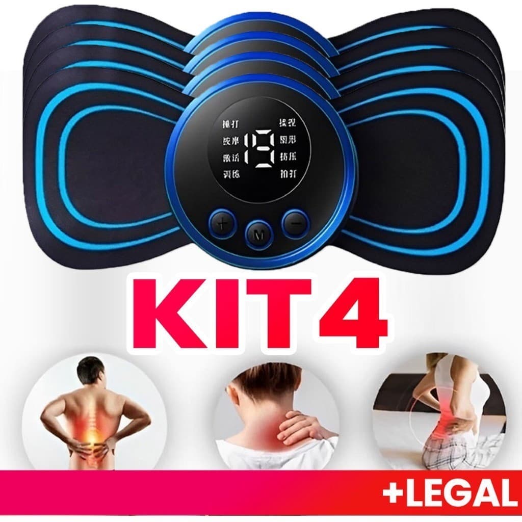 KIT Mini Massageador EMS Estimulador Elétrico De Pescoço Portátil Para Alívio Da Dor Tensão Muscular Cervical