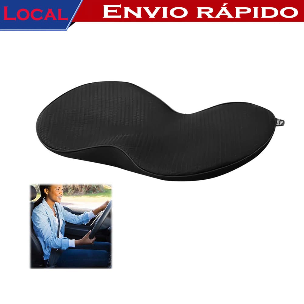Conjunto Conforto para Dirigir: Almofada e Suporte Lombar em 1 - Espuma Viscoelástica,Rede 4D,Facilita a Postura Correta