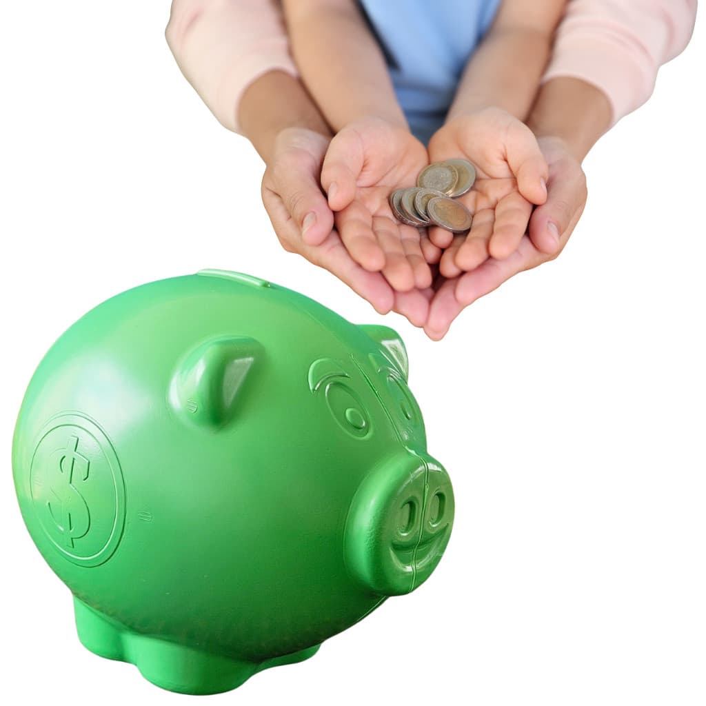 Cofrinho Gigante Big Pig de Plástico Porquinho Cofre Para Guardar Moedas Dinheiro Arcaplast 23x20x18cm